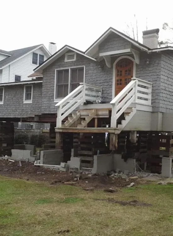 stilt house with stairs Elite Structural Movers, Inc.
